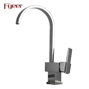 Fyeer Single Handle Brass Mixer Tap Waterfall Kitchen Sink Faucet