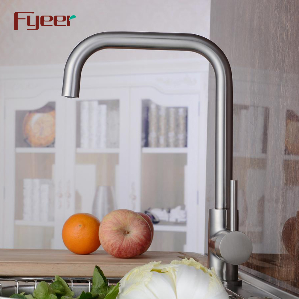 Fyeer Single Lever Handle Stainless Steel UPC Kitchen Faucet