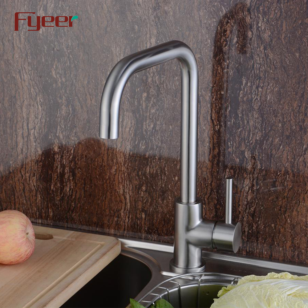 Fyeer Single Lever Handle Stainless Steel UPC Kitchen Faucet