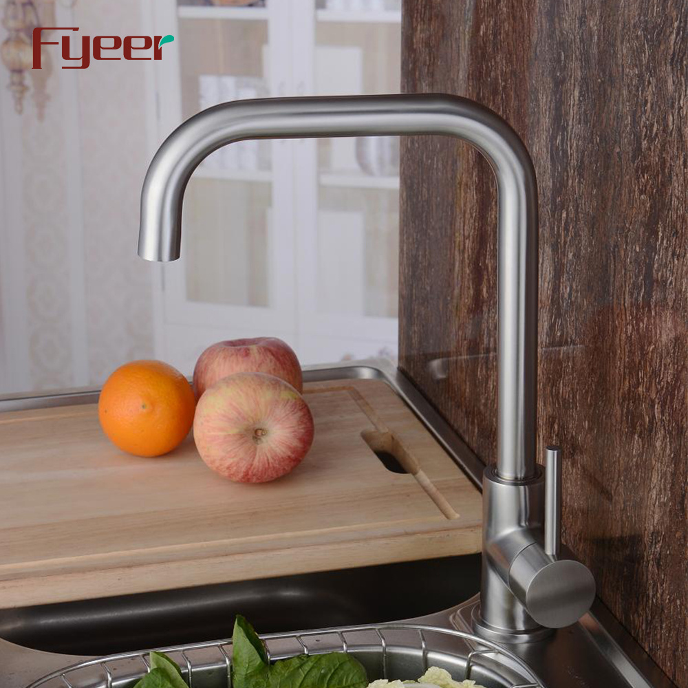 Fyeer Single Lever Handle Stainless Steel UPC Kitchen Faucet