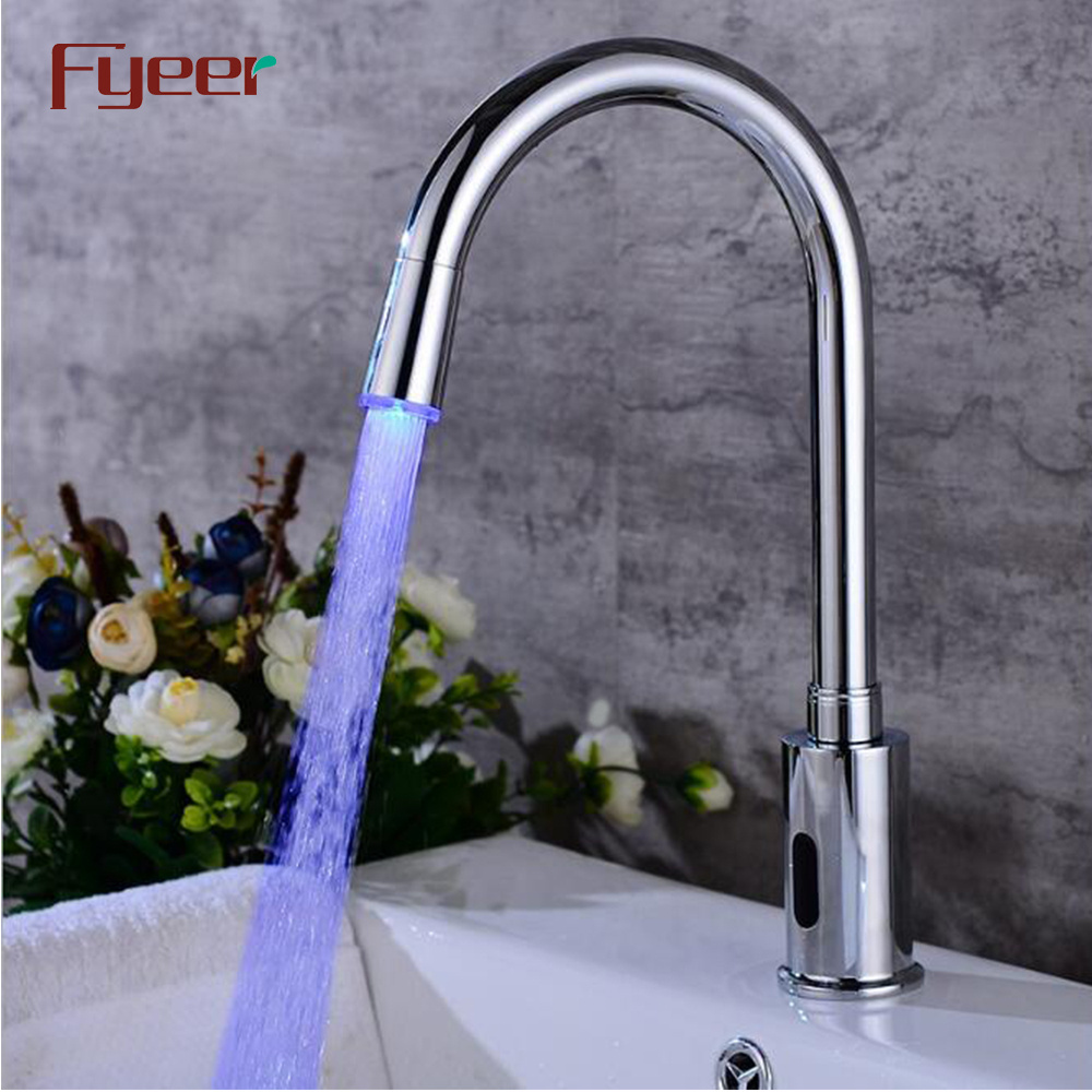 Fyeer Hands Free Colorful Automatic Kitchen Sensor Faccet with Led Light