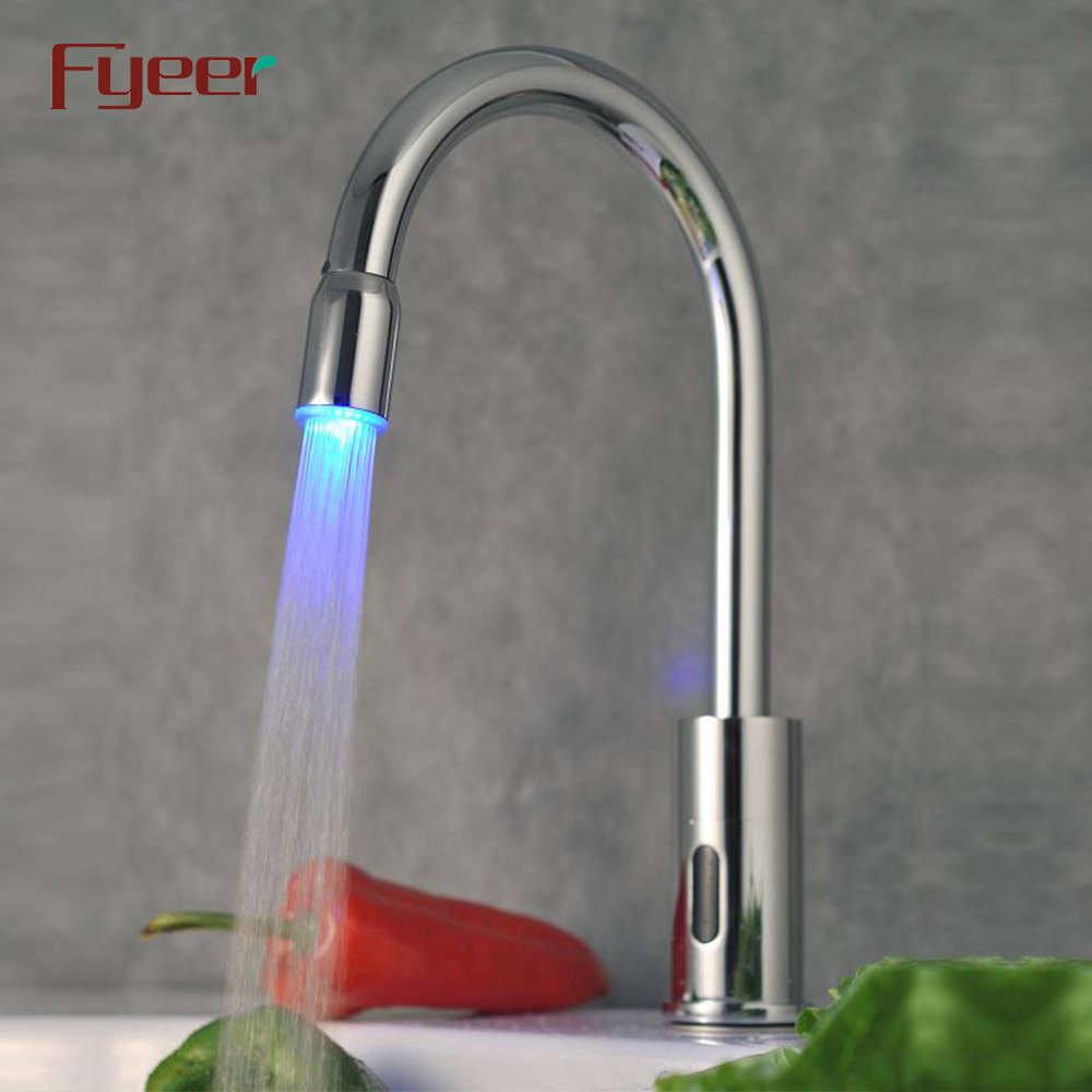 Fyeer Hands Free Colorful Automatic Kitchen Sensor Faccet with Led Light