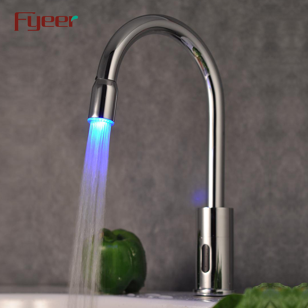 Fyeer Hands Free Colorful Automatic Kitchen Sensor Faccet with Led Light