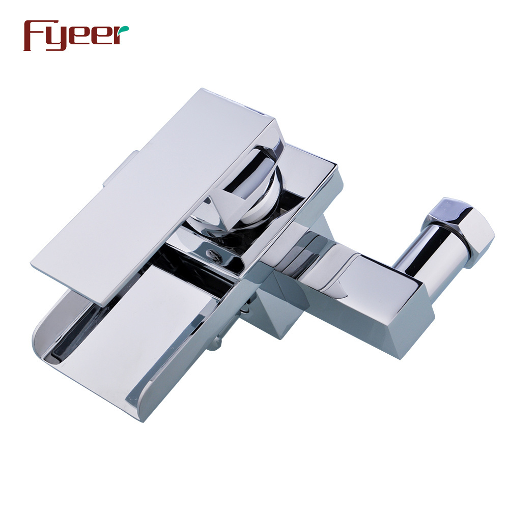 Fyeer Single Handle Wall Mounted Bathroom Waterfall Bathtub Faucet