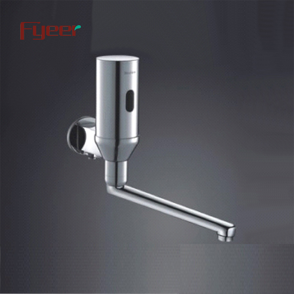 Fyeer Long Spout Cold Only Wall Mounted Automatic Shut Off Sensor Faucet