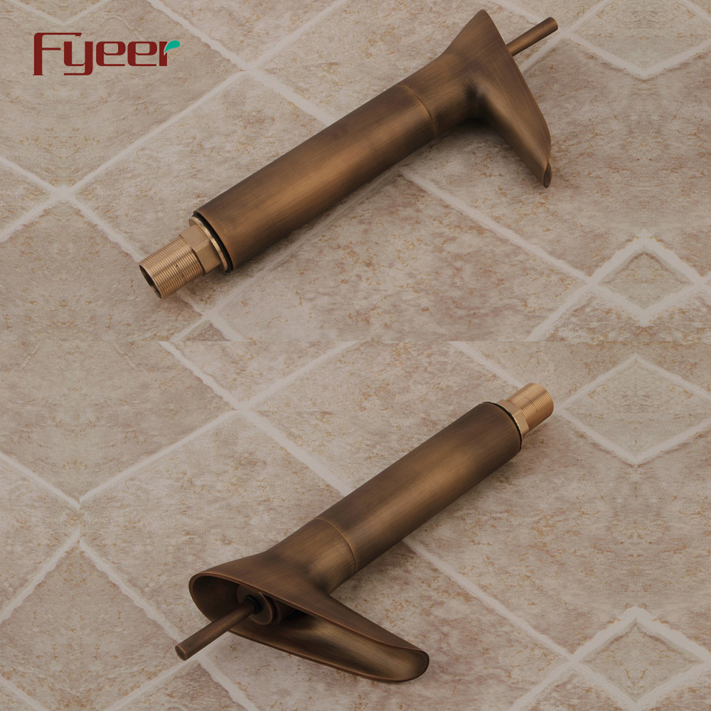 Fyeer Antique Copper Single Lever Handle Waterfall Basin Faucet