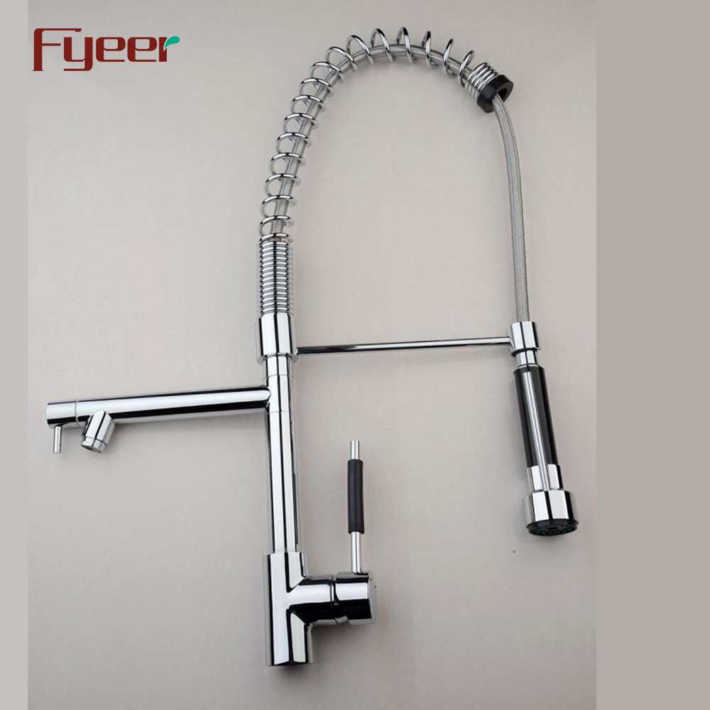 Fyeer Double Spray Big Size Pull Out Kitchen Sink Faucet