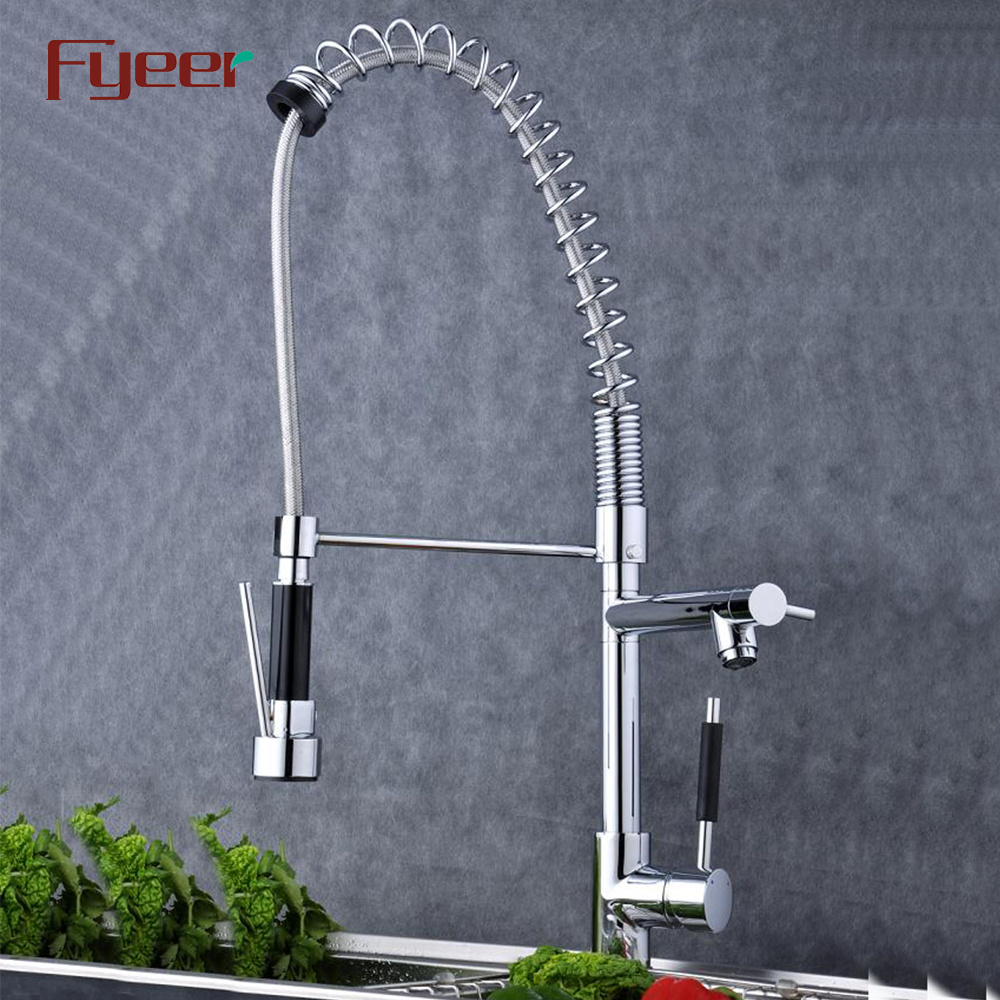 Fyeer Double Spray Big Size Pull Out Kitchen Sink Faucet