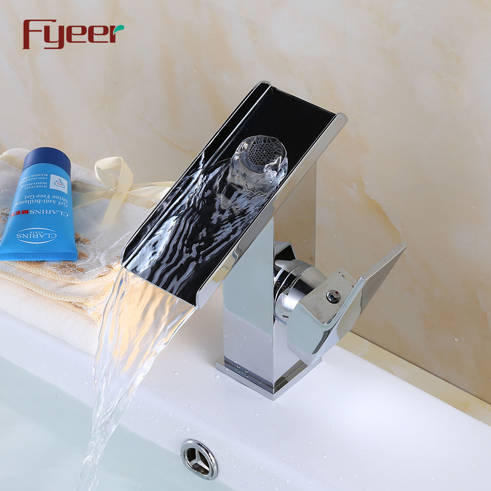 Fyeer Hot Sale Solid Brass Waterfall Basin Mixer Faucet