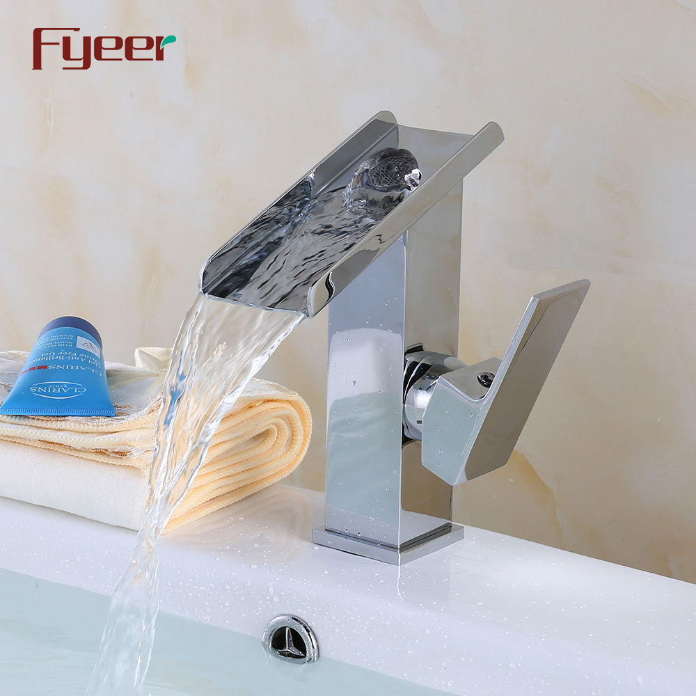 Fyeer Hot Sale Solid Brass Waterfall Basin Mixer Faucet