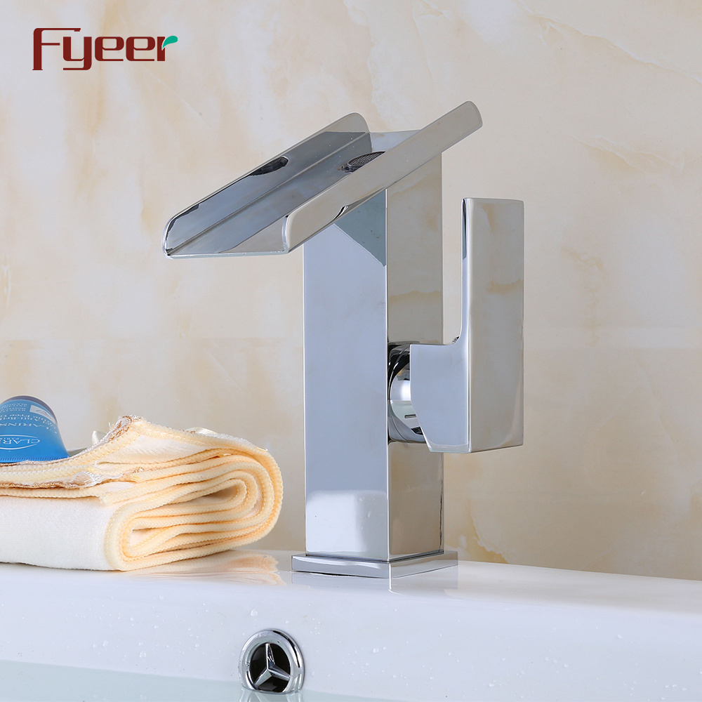 Fyeer Hot Sale Solid Brass Waterfall Basin Mixer Faucet