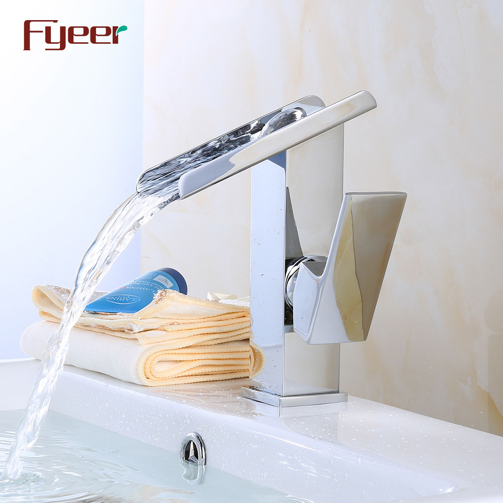 Fyeer Hot Sale Solid Brass Waterfall Basin Mixer Faucet