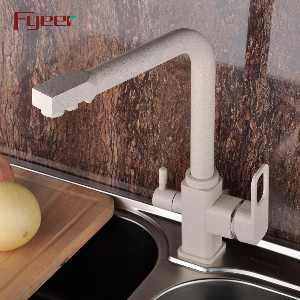 Fyeer Modern 3 Way Brass Body Granite Painted Kitchen Filter Faucet