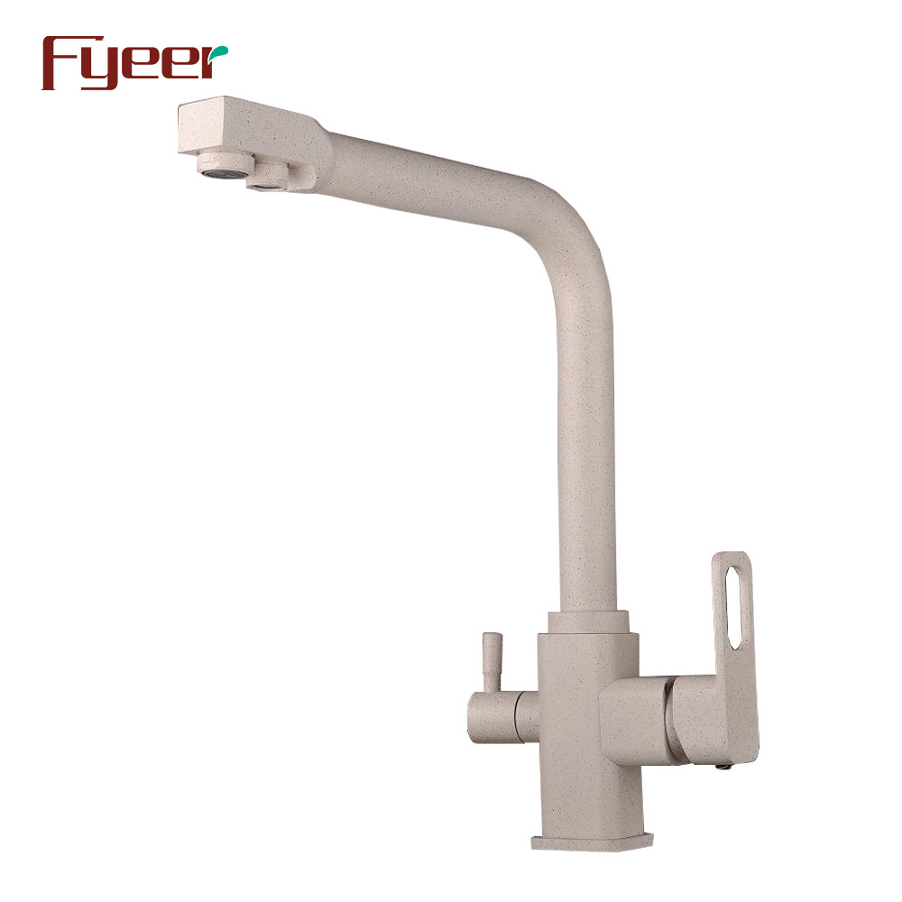 Fyeer Modern 3 Way Brass Body Granite Painted Kitchen Filter Faucet