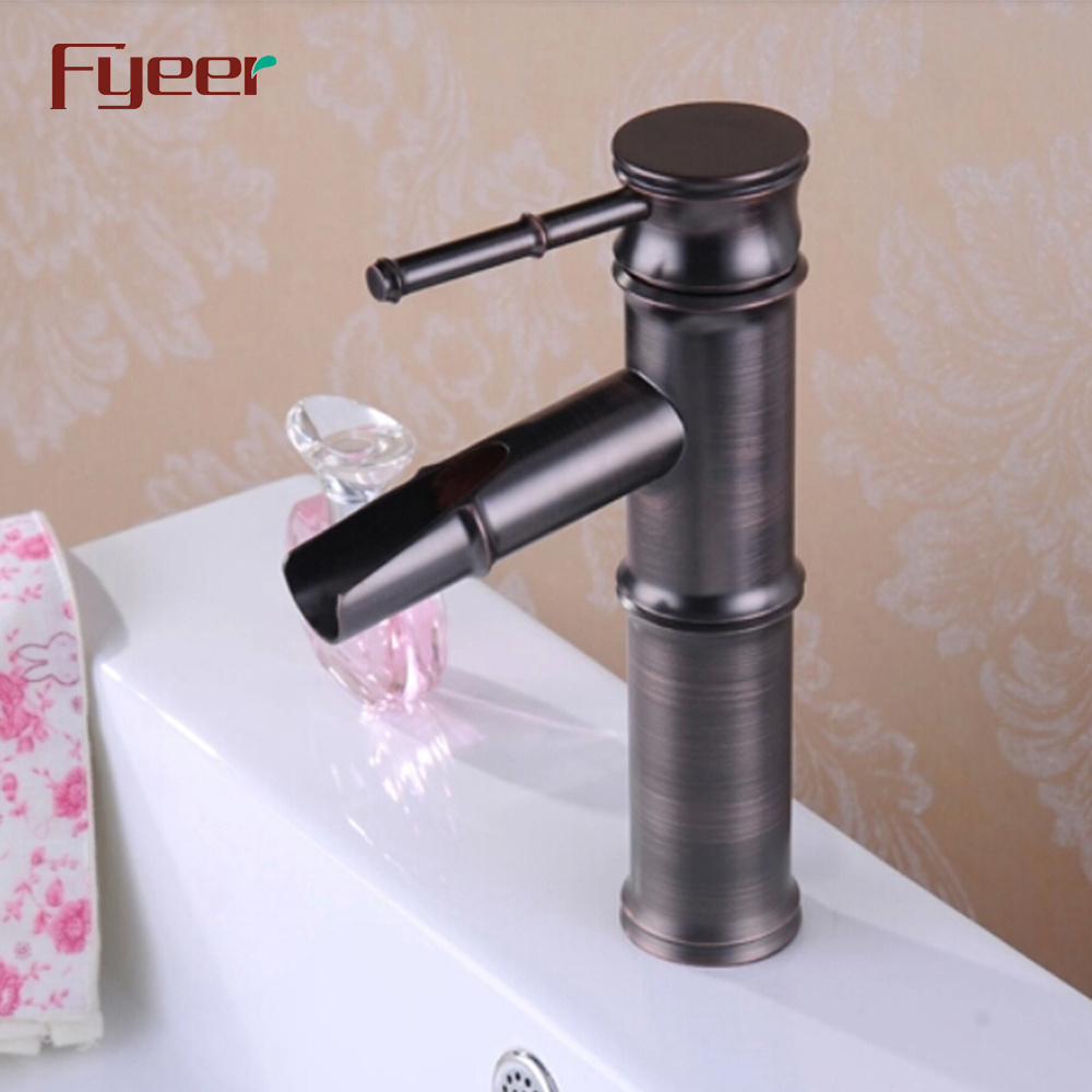 Fyeer Black Bamboo Bathroom Basin Faucet