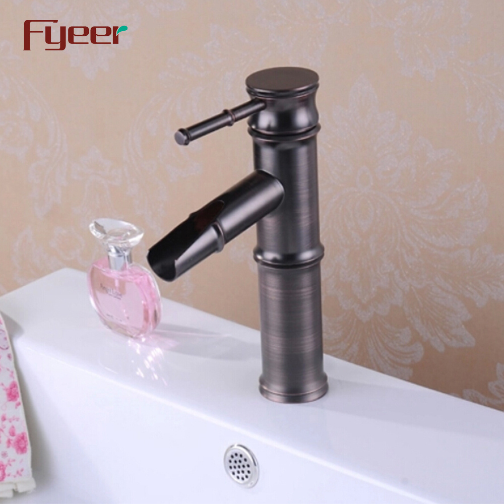 Fyeer Black Bamboo Bathroom Basin Faucet