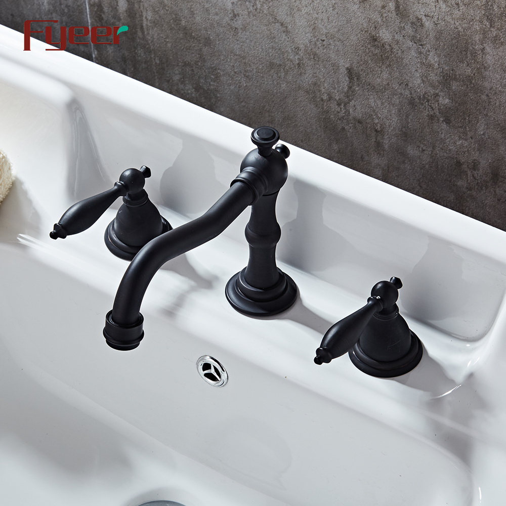 Fyeer Traditional Black American Style Widespread Basin Faucet