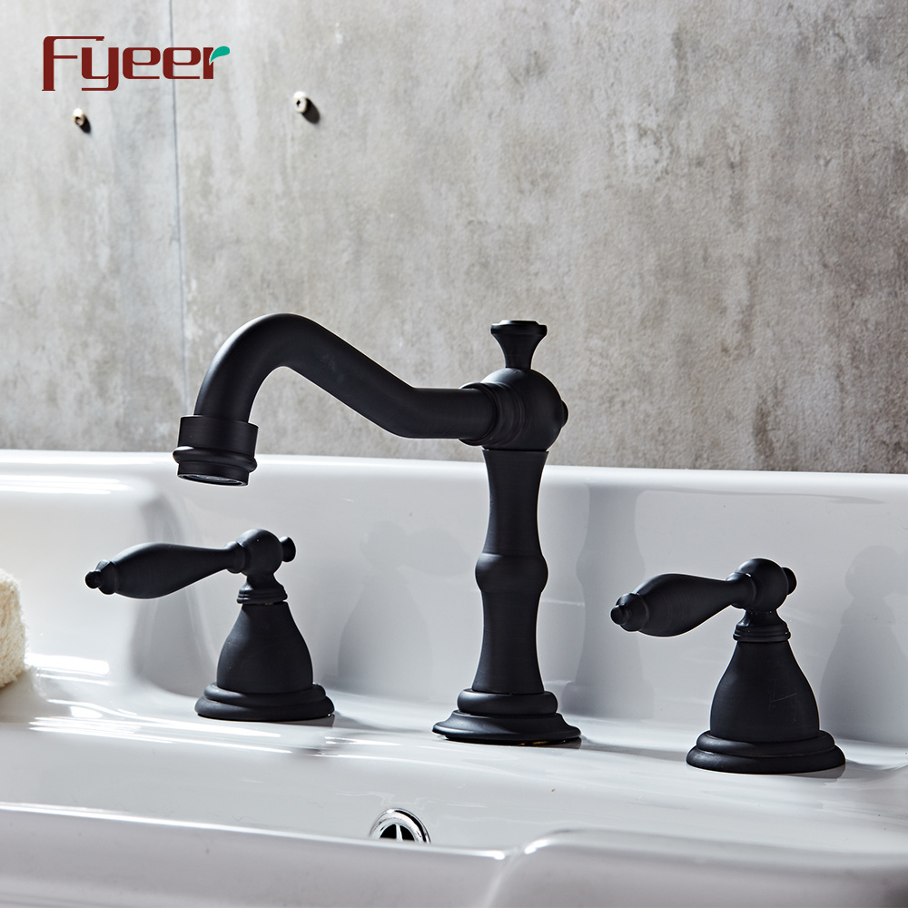 Fyeer Traditional Black American Style Widespread Basin Faucet