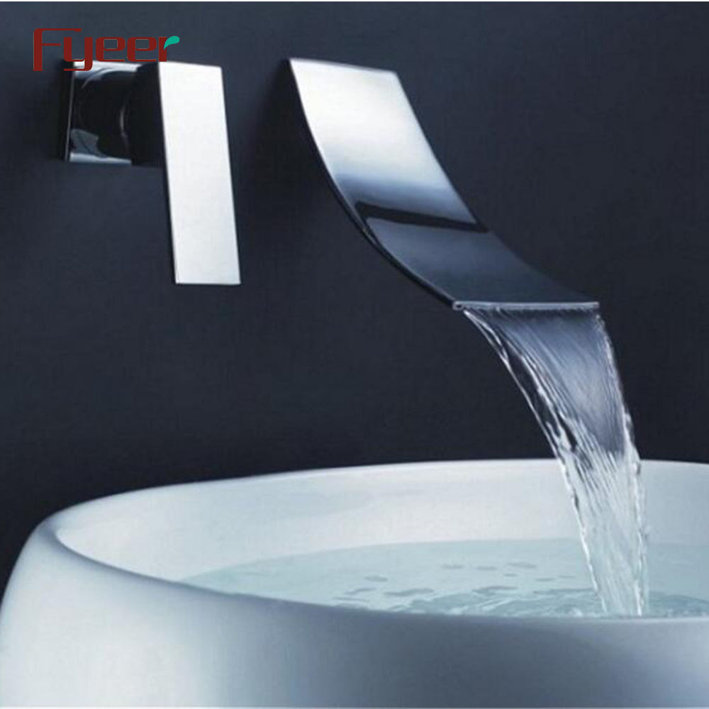 Fyeer Wall Mounted Bathroom Waterfall Basin Faucet