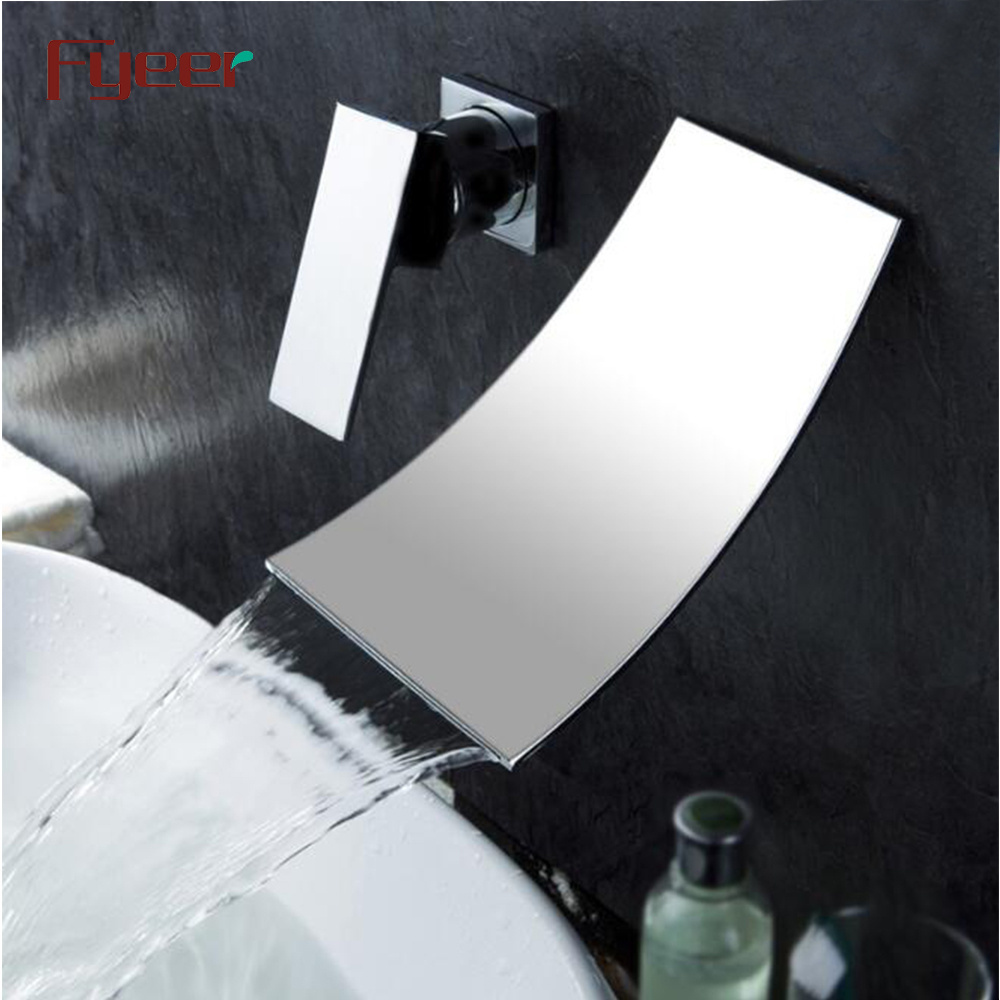 Fyeer Wall Mounted Bathroom Waterfall Basin Faucet