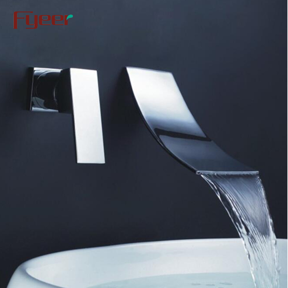 Fyeer Wall Mounted Bathroom Waterfall Basin Faucet