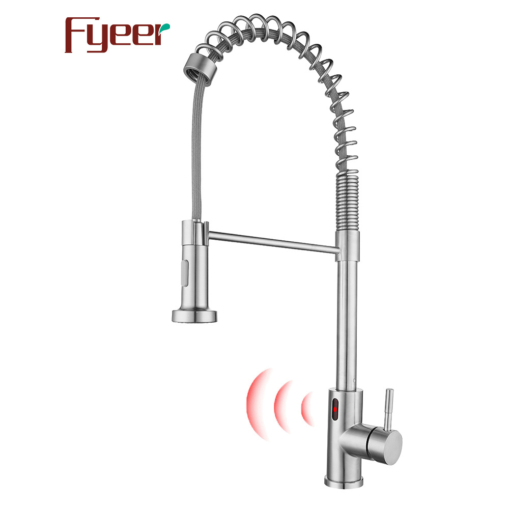 Fyeer Pull Down DC Power Touchless Kitchen Sink Spring Faucet