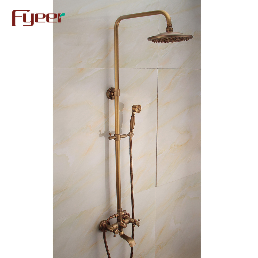 Fyeer Antique Bathroom Shower Set with Rainfall Shower Head