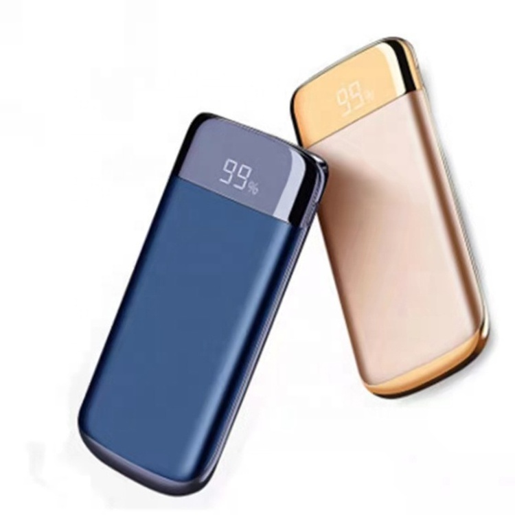 2021 High Capacity power banks Led Display Flashlight 5 color Optional Dual Usb Portable power bank 20000mah