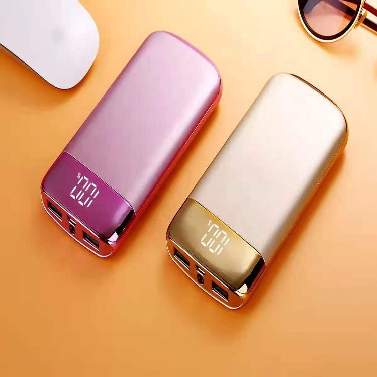 2021 High Capacity power banks Led Display Flashlight 5 color Optional Dual Usb Portable power bank 20000mah