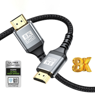 1M 0.5M 2M 3M 5M 7M 48Gbps Male To Male Metal Head 3D 8K Hdmi 2.1 60Hz 4K 120Hz Hdmi Cable