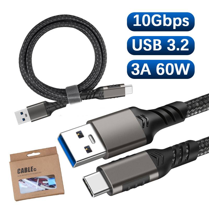 3.0 Hard Disk Type-c Date Cable 10Gbps USB 3.2 Fast Charging Nylon Braided Usb Type C