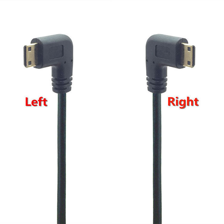 Wholesale Customized  90 Degree  Right-Angled Mini HDMI To HDMI 1.4 Male To Male Cable  For Camera Dv Cable