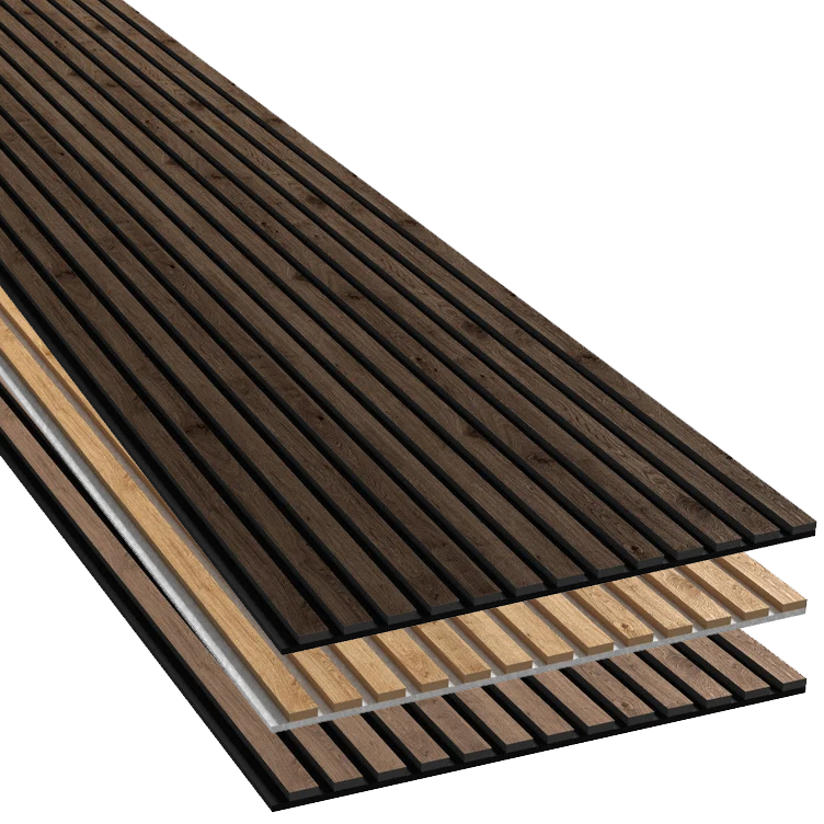 3D Model Design Decorative Slat Wood Acoustic wall Panels For Interior decoration