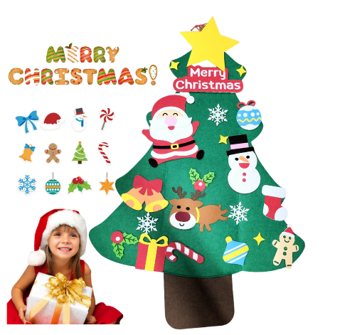 21 pcs decorations Santa Claus reindeer Christmas stocking New Year  felt Christmas tree for bedroom liveroom