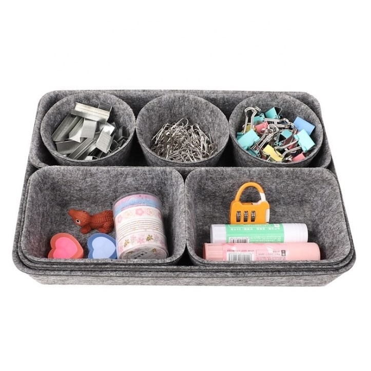 8 Felt Storage Bins Drawers Dividers Organizer Felt Office Drawer Organizers Deep Bins Organizer Box