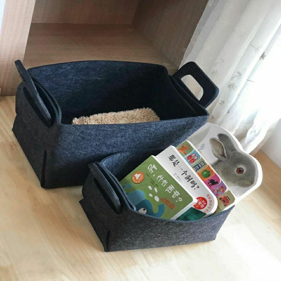 Hot Sell Felt Foldable Laundry Bags Dirty Clothes Basket Kids Toys Dolls Storage Basket Organizer For Toys