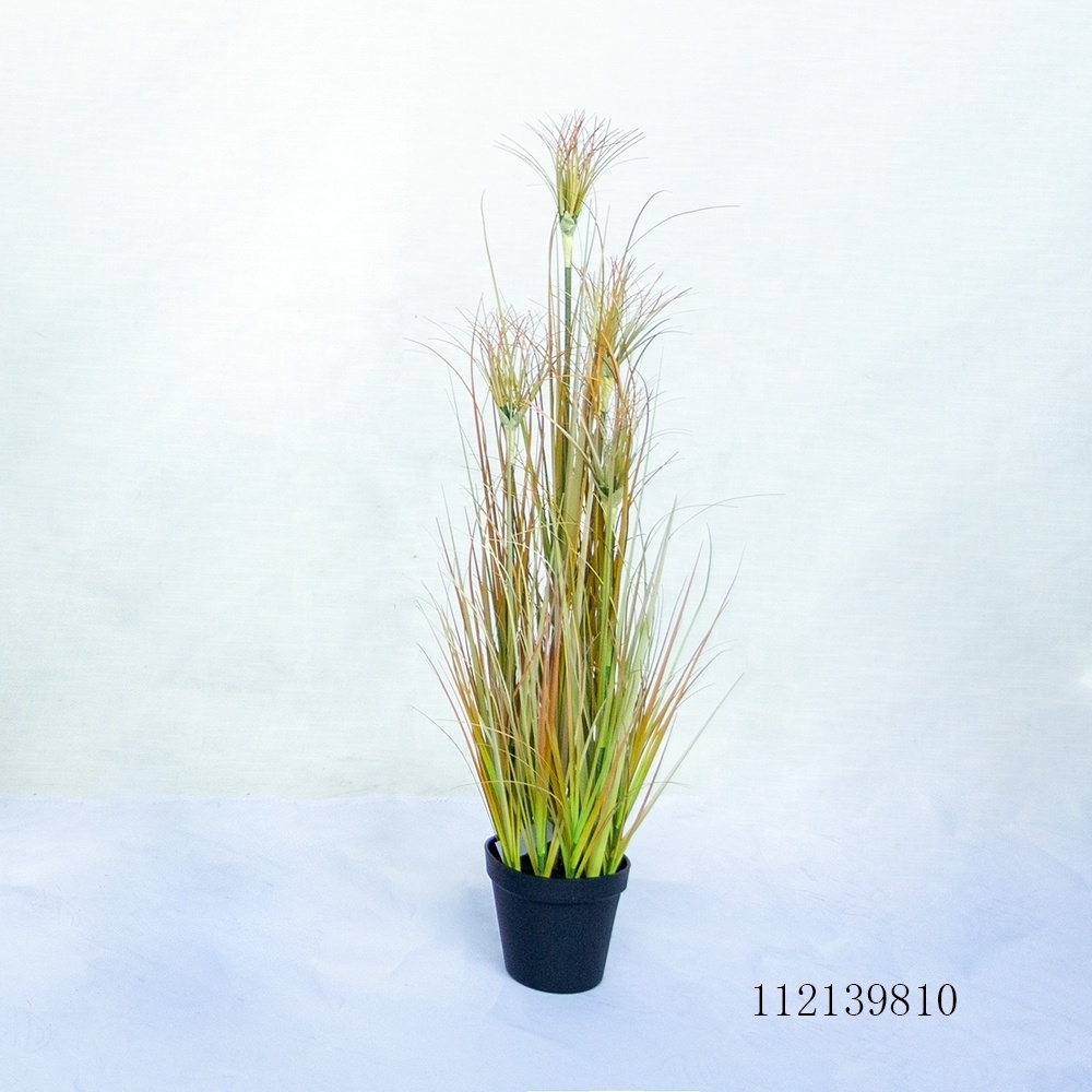 Onion Grass Green Shrubs Small Fake Plants Artificial Flowers Potted Plants Faux Potted Reed Grass Greenery Desk Plant