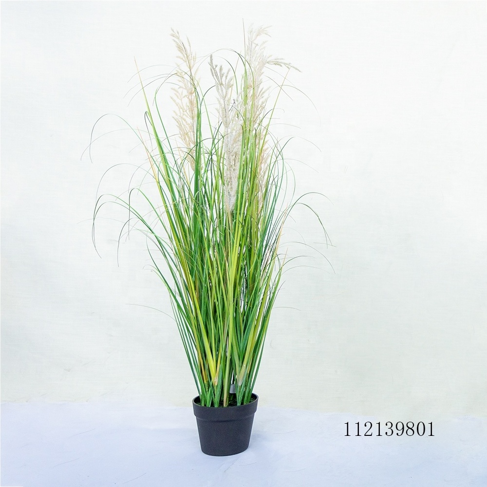 Onion Grass Green Shrubs Small Fake Plants Artificial Flowers Potted Plants Faux Potted Reed Grass Greenery Desk Plant