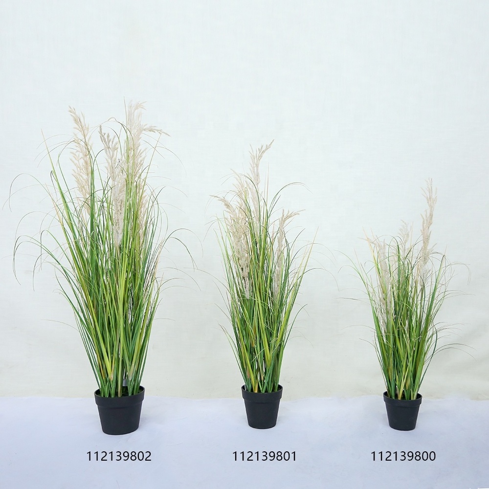 Onion Grass Green Shrubs Small Fake Plants Artificial Flowers Potted Plants Faux Potted Reed Grass Greenery Desk Plant