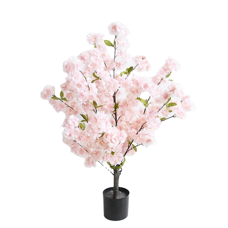 Hot Sale Artificial Pink or White Flower Cherry Blossom Tree for Spring  Decoration