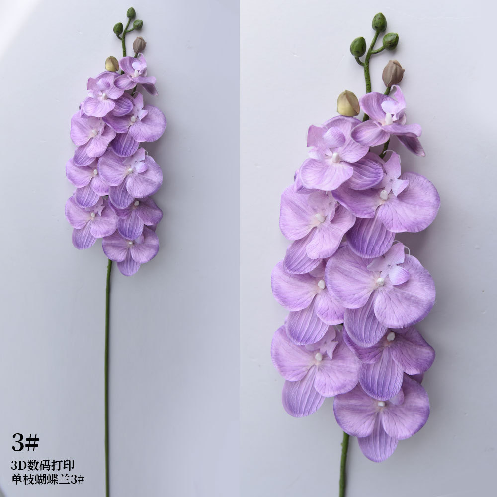 Fuyuan manufacture 7 heads butterfly silk flowers 3D printing artificial  phalaenopsis orchids real touch for all events decor