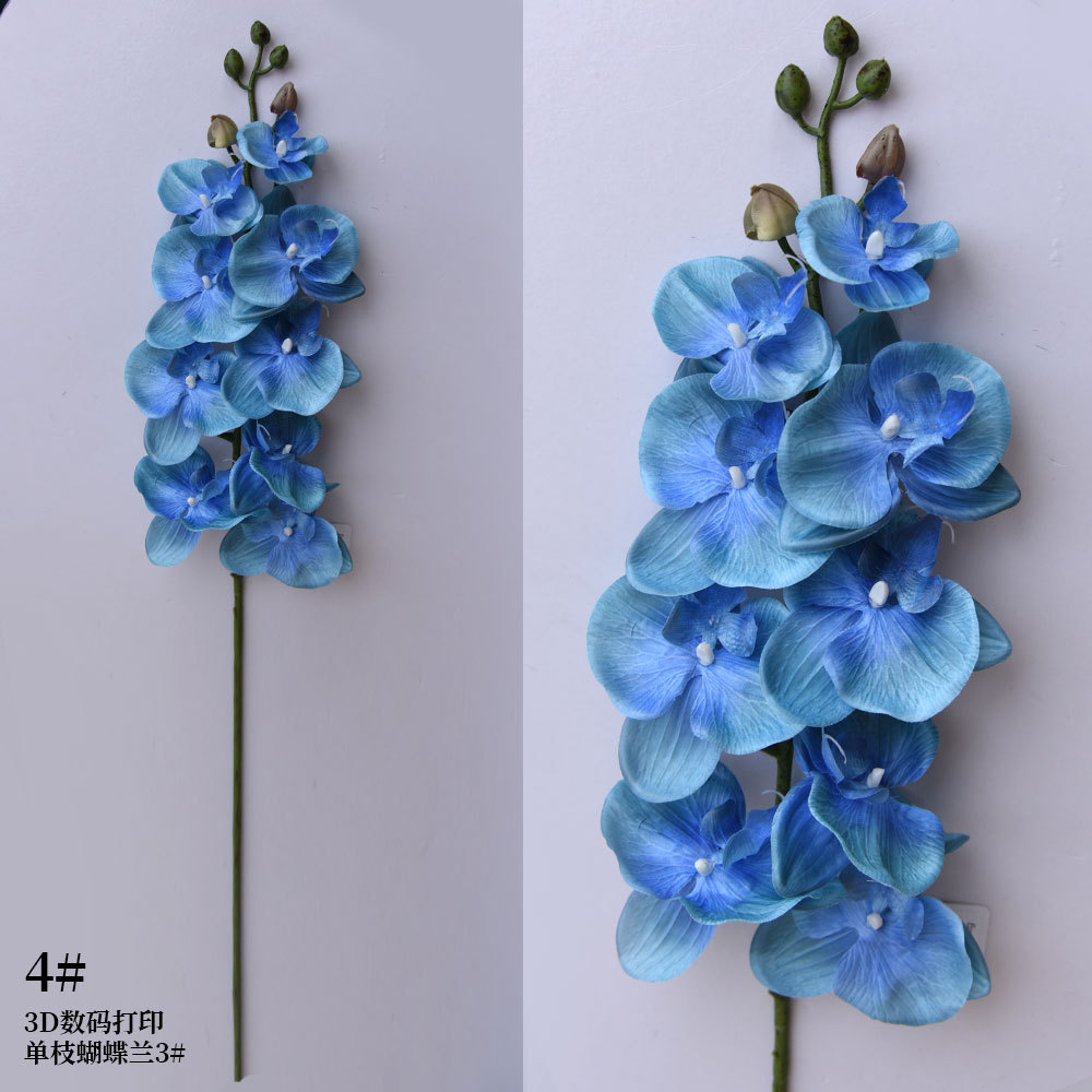 Fuyuan manufacture 7 heads butterfly silk flowers 3D printing artificial  phalaenopsis orchids real touch for all events decor