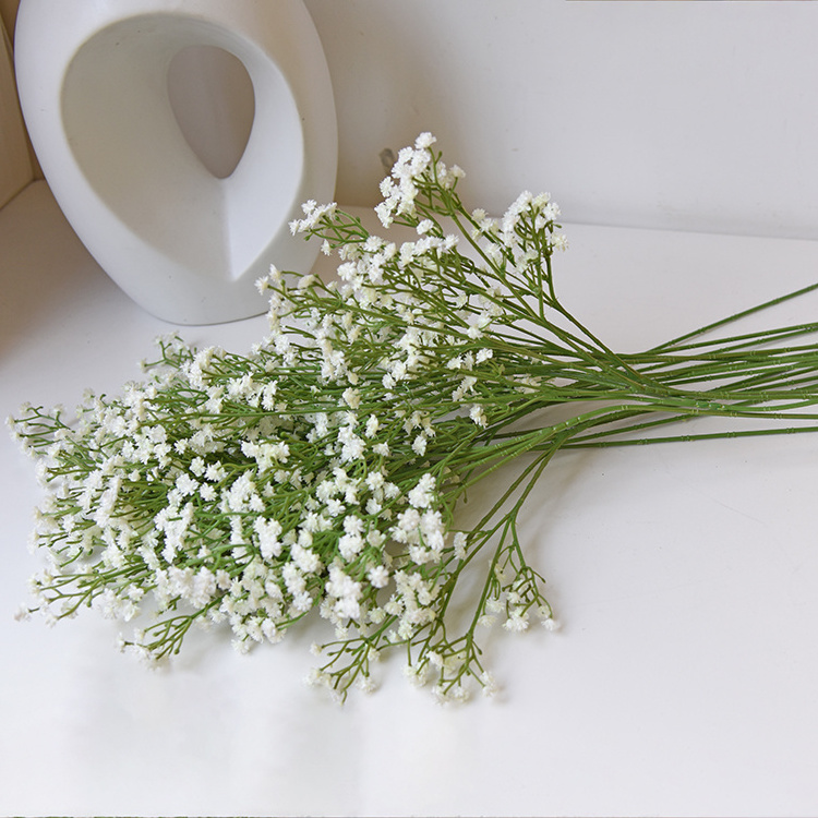 Hot Selling Wholesale Home Wedding Decor Real Touch Long Stem Fake Flowers White Gypsophila Baby Breath Artificial Flowers