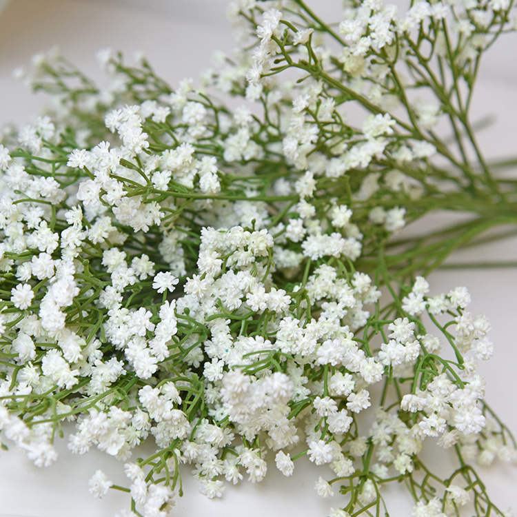 Hot Selling Wholesale Home Wedding Decor Real Touch Long Stem Fake Flowers White Gypsophila Baby Breath Artificial Flowers