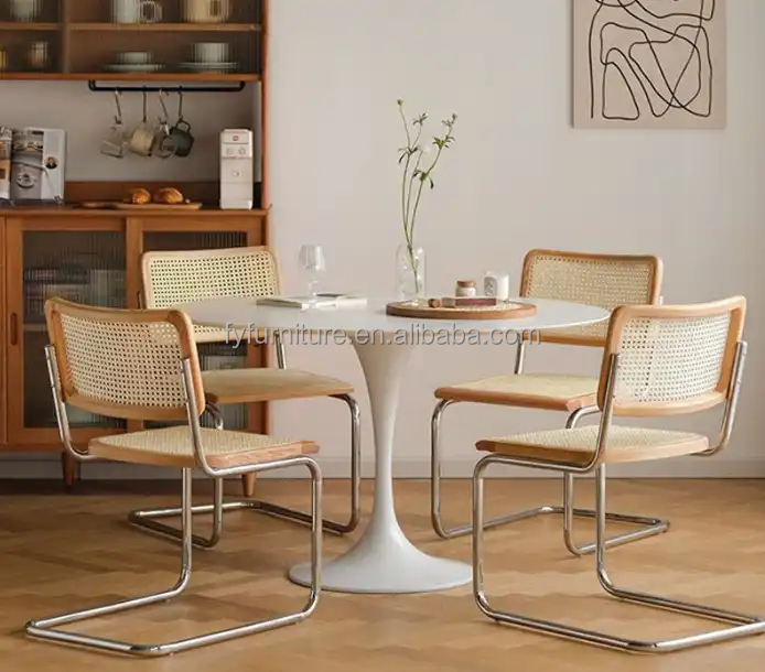 Industrial Price Popular Nordic Natural Cane Rattan Chair for Restaurant Furniture or Home Dining Chair