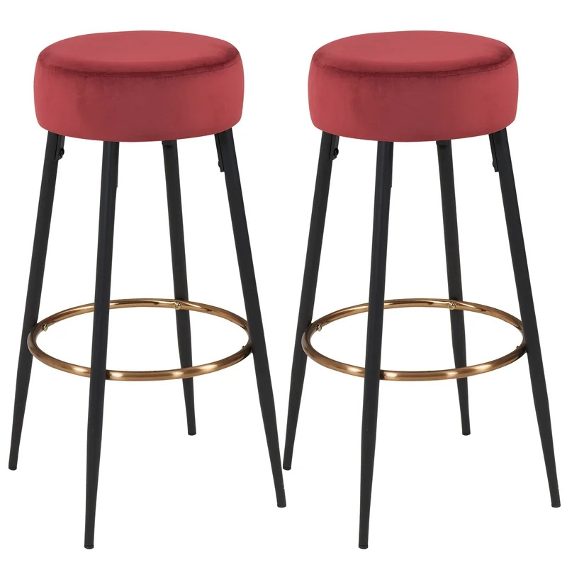 Best Sale Modern Kitchen Counter Upholstered Velvet High Stools Bar Chairs for Restaurant Island Breakfast