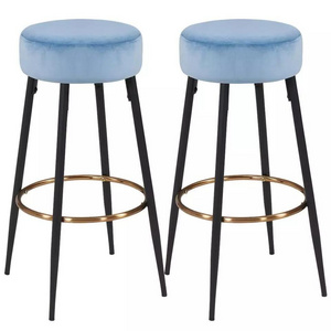 Best Sale Modern Kitchen Counter Upholstered Velvet High Stools Bar Chairs for Restaurant Island Breakfast