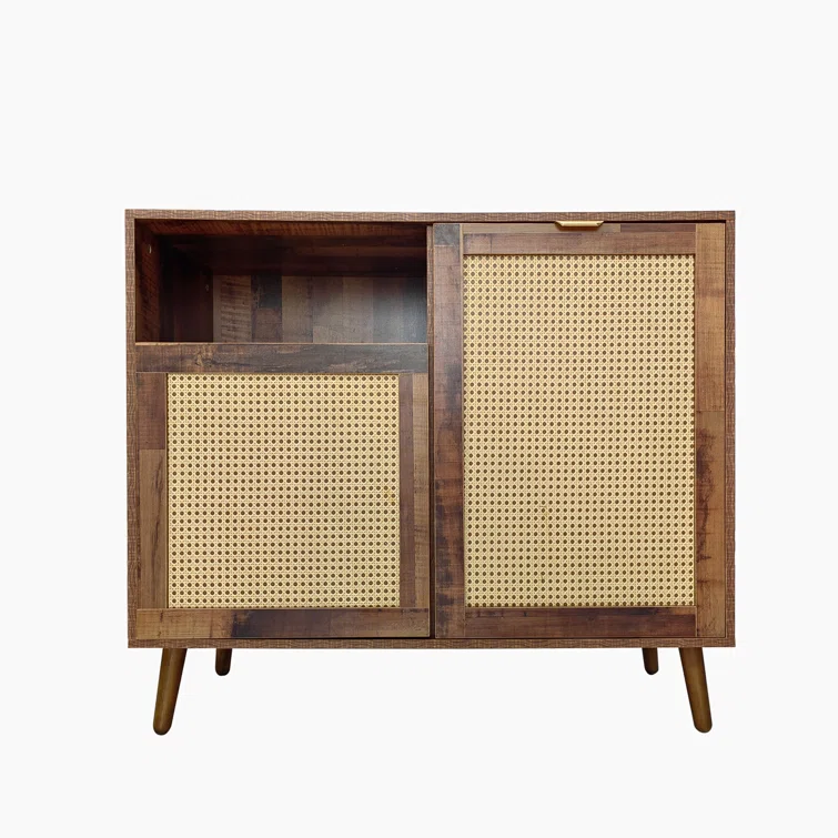 Luxury Modern Classic Wood Rattan Accent Cabinet with Storage Entrance table for Living Room Entryway