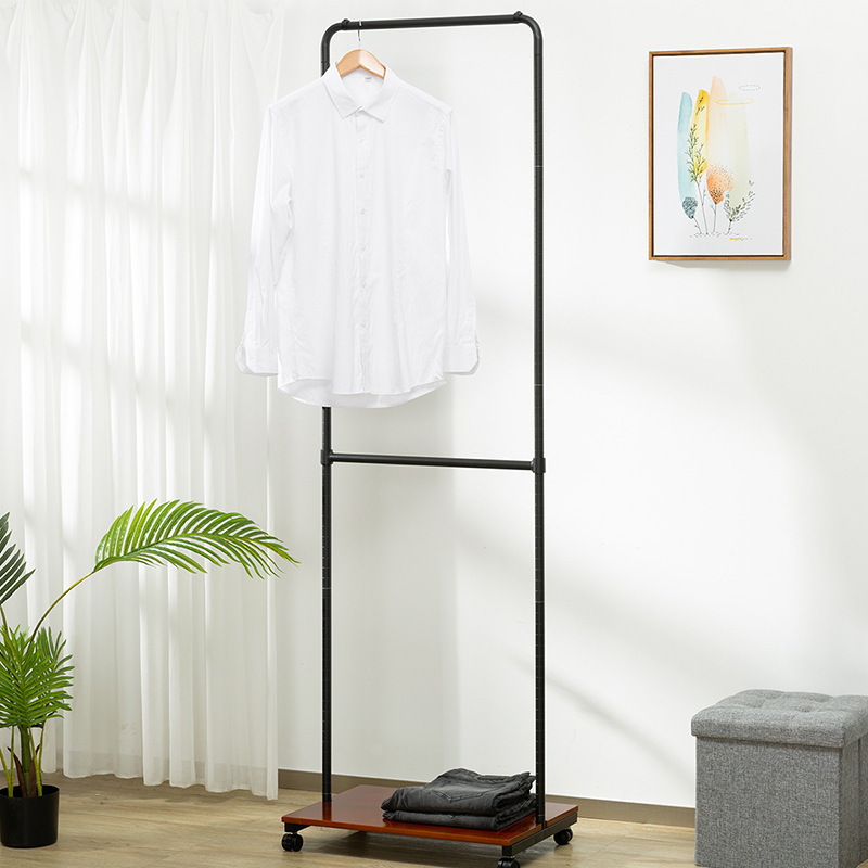 Hot Sale Drying Hanging Coat Rack Stand Double Rod Movable Metal Rolling Clothing Rack on Wheels perchero appendiabiti