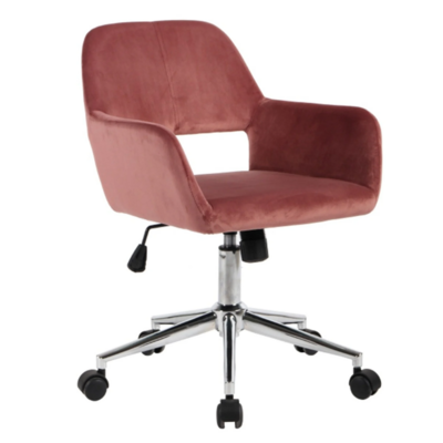 Modern Furniture Mid Back Adjustable Height Upholstered Velvet Swivel Home Office Task Chair with Wheels